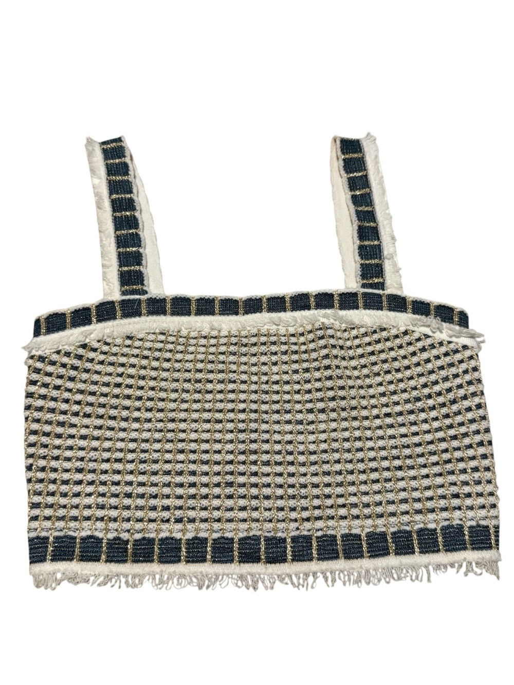 Paola Bernardi Fran Tweed Crop Top Size Small - Picture 2 of 6